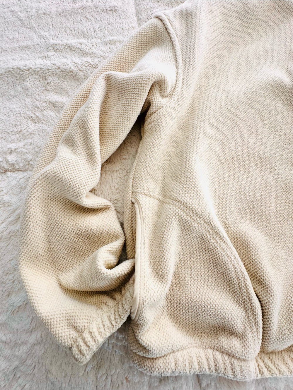 ZYIA Elowen Fleece Quarter Zip Cream Natural Activewear Size Small - Picture 7 of 9